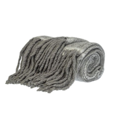 Super Soft Gray and White Herringbone Handloomed Throw Blanket