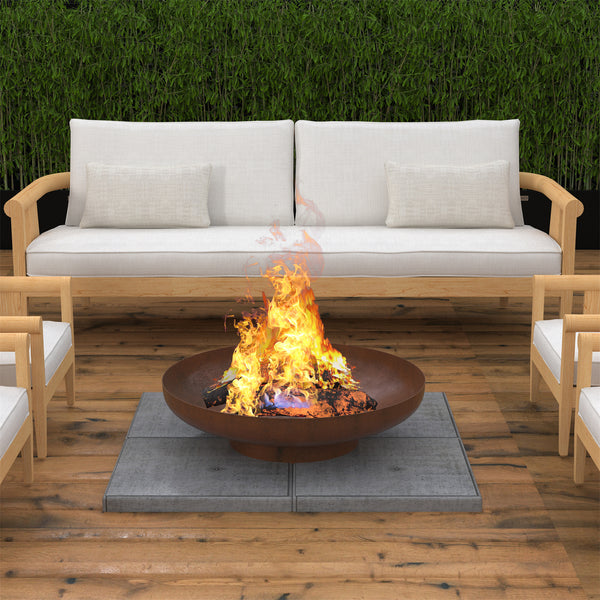 24' Minimalist Wood Burning Steel Firepit