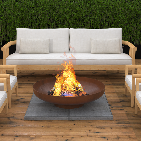 28' Minimalist Wood Burning Steel Firepit