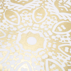 White Gold Medallion Down Filled Throw Pillow