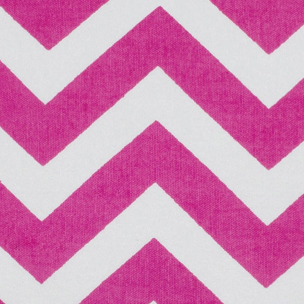 Hot Pink Ivory Chevron Down Filled Throw Pillow