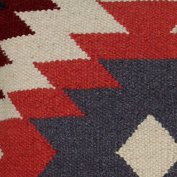 Red Cream Kilim Down Filled Throw Pillow