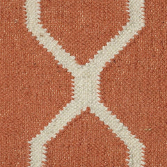 Orange Ivory Quatrefoil Down Throw Pillow