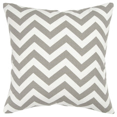 Gray Ivory Chevron Down Filled Throw Pillow