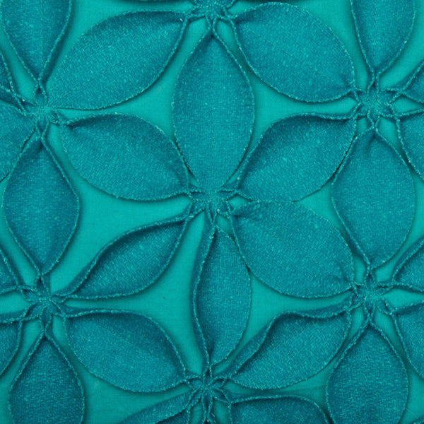 Teal Blue Pinwheel Floral Petal Down Throw Pillow