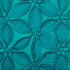 Teal Blue Pinwheel Floral Petal Down Throw Pillow