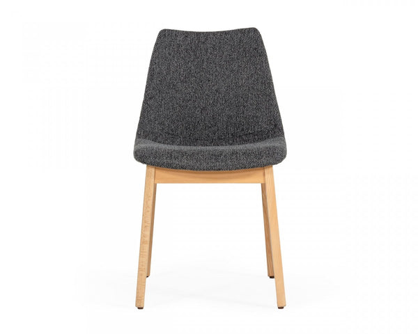 Set of Two Dark Gray Fabric Dining Chairs