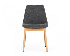 Set of Two Dark Gray Fabric Dining Chairs