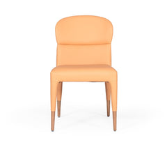 Set of Two Peach Rosegold Dining Chairs