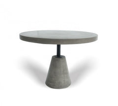 Mod Gray Concrete and Black Metal Pedestal End Table