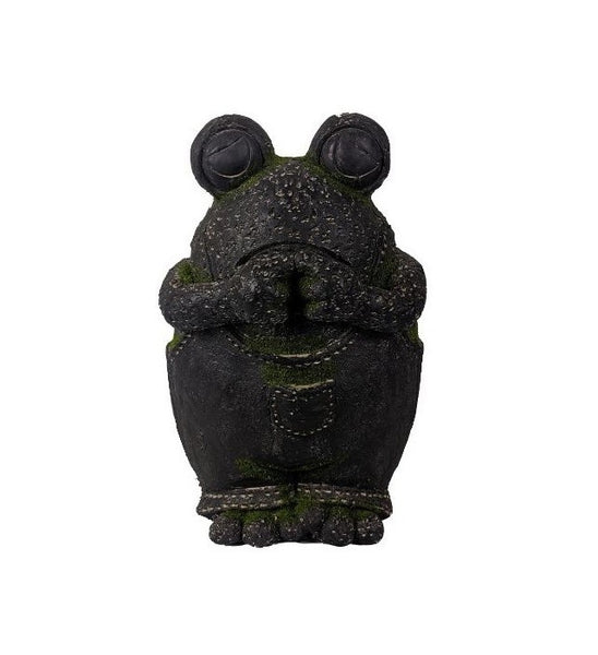 14" Dark Gray and Green Garden Statue