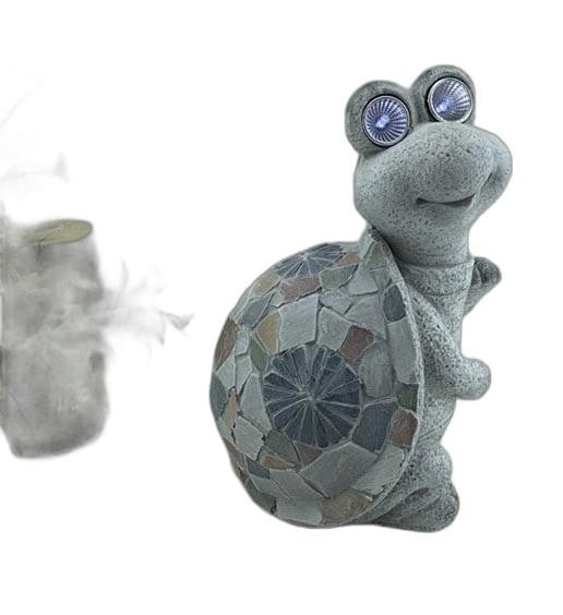 14" Grey Standing Up Snail Mosaic Tile Indoor Outdoor Statue