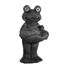 20" Happy Frog Birdbath Birdfeeder Solar Outdoor Statue