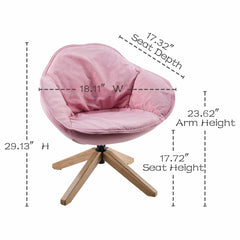 Modern Pink Home or Office Swivel Accent Chair