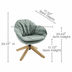 Modern Celadon Home or Office Swivel Accent Chair