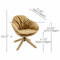 Modern Khaki Home Office Swivel Accent Chair