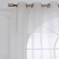 Set of Two 84"  Tan Textured Grommet Window Panels