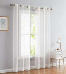 96” Gold Sprinkled Embellishment Window Curtain Panel