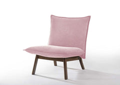 31" Plush Pink Low Profile Armless Accent Chair