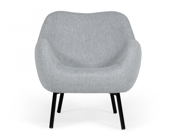 28" Modern Grey Linen Fabric Chunky Wingback Chair