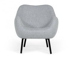 28" Modern Grey Linen Fabric Chunky Wingback Chair