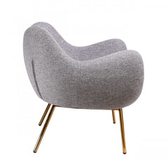 Plush Grey Linen Tear Resistant Fabric Accent Chair