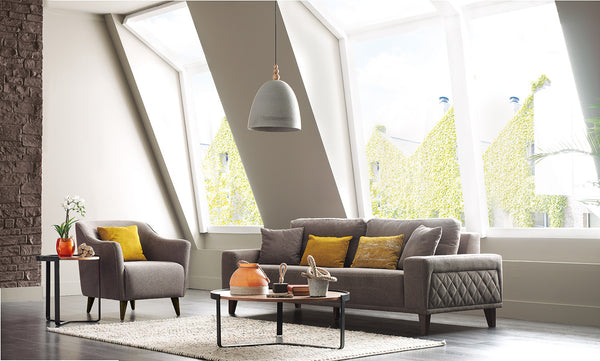 36” Contempo Brown and Black Round Wood Tri Leg Coffee Table