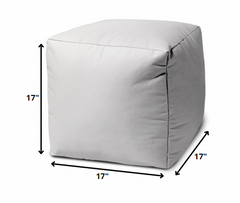 17  Cool Crisp White Solid Color Indoor Outdoor Pouf Cover