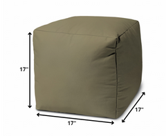 17  Cool Dark Tan Khaki Solid Color Indoor Outdoor Pouf Cover