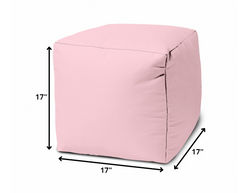 17  Cool Pastel Pink Solid Color Indoor Outdoor Pouf Cover