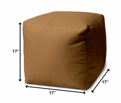 17  Cool Warm Mocha Brown Solid Color Indoor Outdoor Pouf Cover