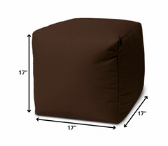 17  Cool Dark Chocolate Brown Solid Color Indoor Outdoor Pouf Cover