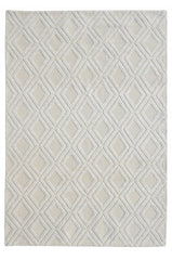 5" x 7" Ivory Diamond Lattice Modern Area Rug