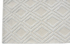 8" x 11" Ivory Diamond Lattice Modern Area Rug