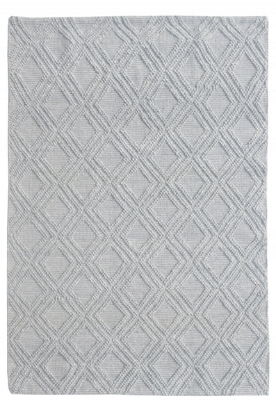 9" x 13" Gray Diamond Lattice Modern Area Rug