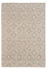 8" x 11" Tan Gray Diamond Lattice Modern Area Rug