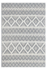 5" x 7" Gray Ivory Diamonds Boho Chic Area Rug