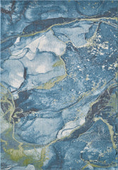 3" x 5" Blue Sage Abstract Stone Modern Area Rug