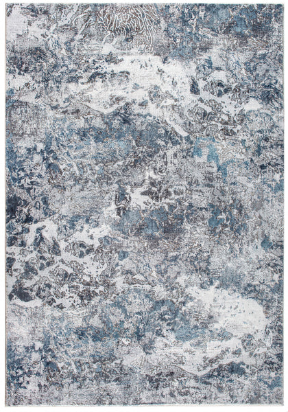 8" x 10" Gray Blue Abstract Galaxy Area Rug