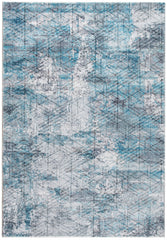 8" x 10" Blue Gray Abstract Cuboid Modern Area Rug