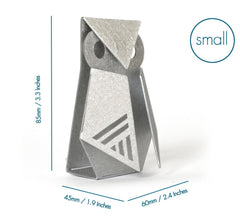 Aluminum Mini Owl Origami Geometric Sculpture