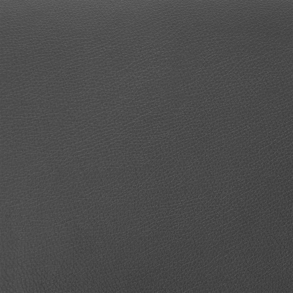 30" Gray on Black Faux Leather Comfy Swivel Bar Stool