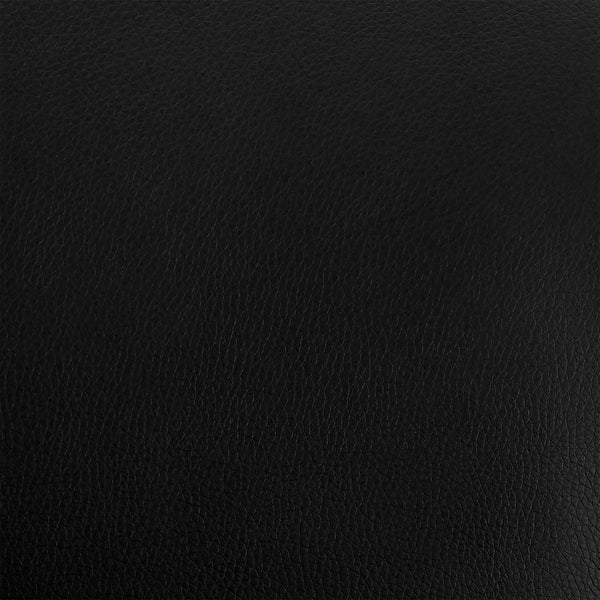 30" Black Faux Leather and Black Metal Swivel Bar Stool