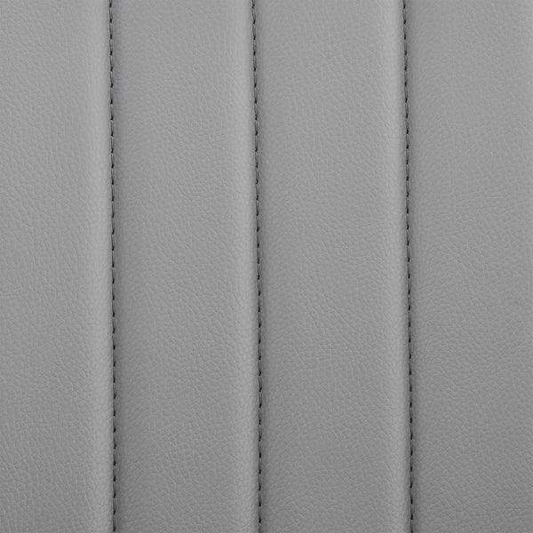 Adjustable Gray Faux Leather Black Steel and Walnut Bar Stool