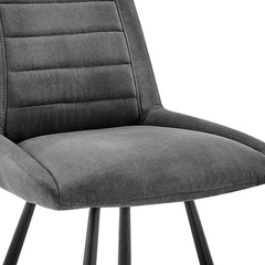 26" Gray Microfiber and Black Metal Counter Stool