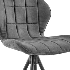 26" Charcoal Gray and Black Microfiber Squared Channel Bar Stool