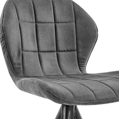 30" Charcoal Gray and Black Microfiber Squared Channel Bar Stool