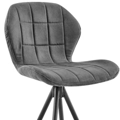 30" Charcoal Gray and Black Microfiber Squared Channel Bar Stool