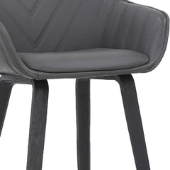Gray Textured Faux Leather Modern Bar Stool