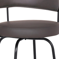 26" Gray Faux Leather Modern Swivel Bar Stool